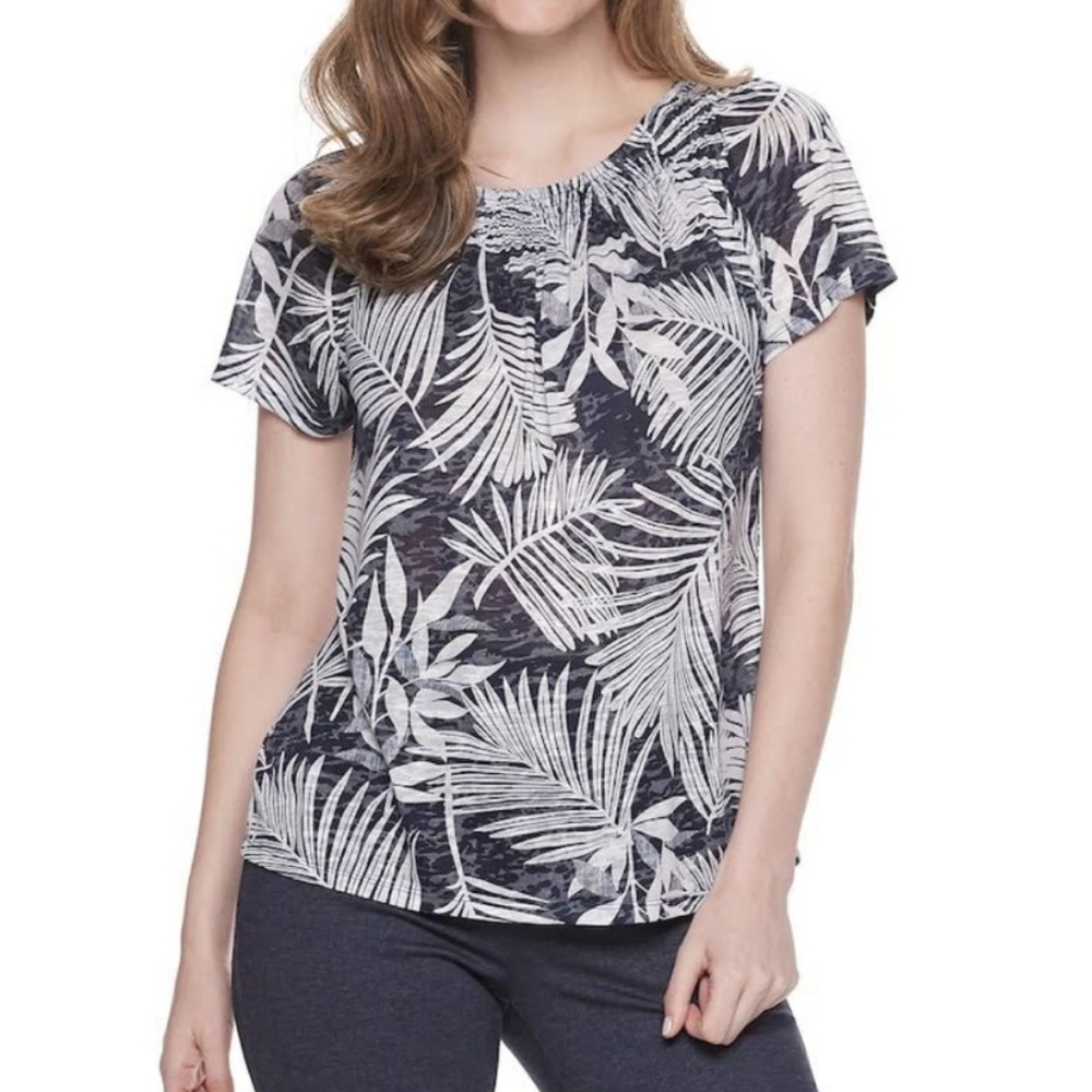 NWT Women's Dana Buchman Short Sleeve Palm Tee